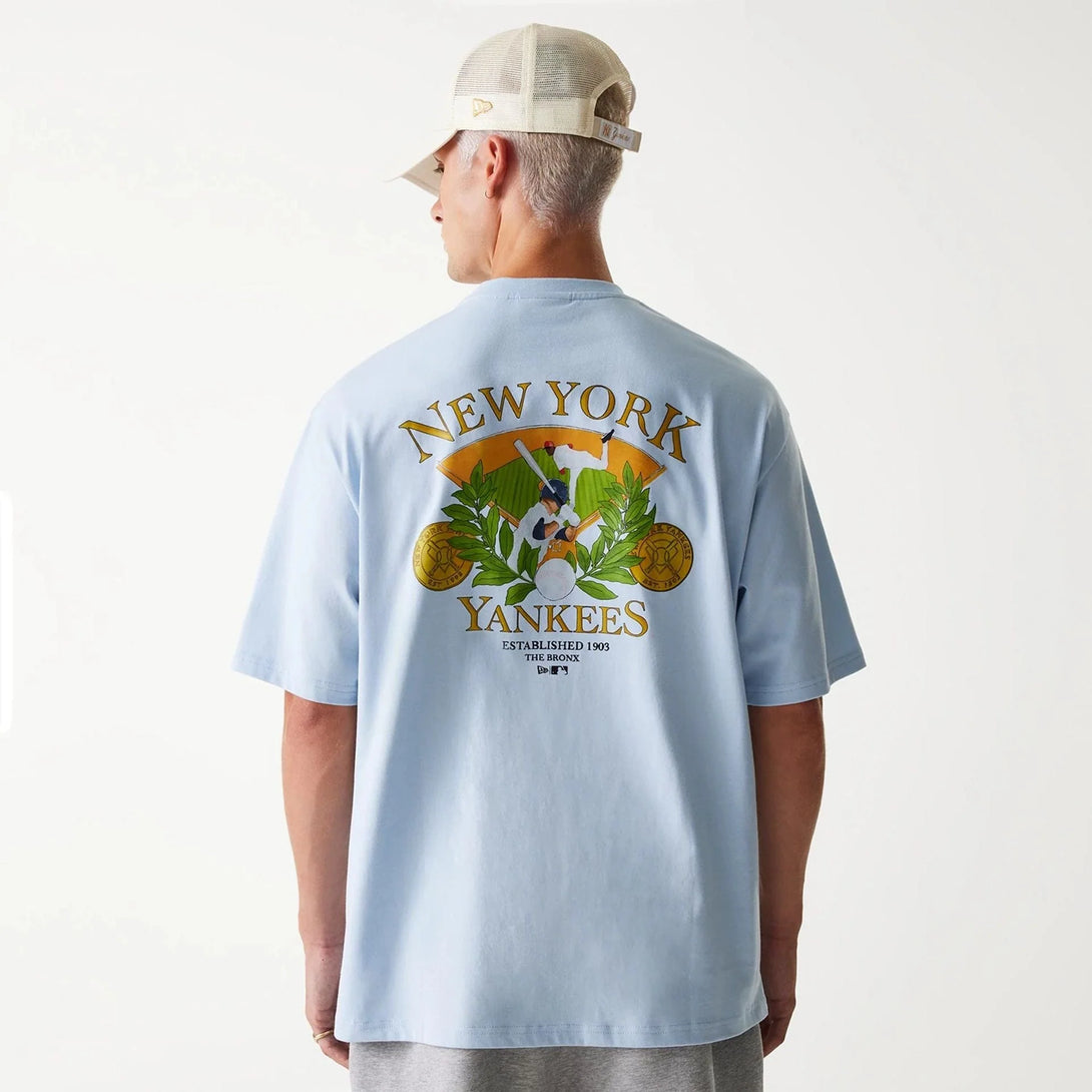 New Era New York Yankees MLB Baseball Graphic Pastel Blue Oversized póló - Sportmania.hu