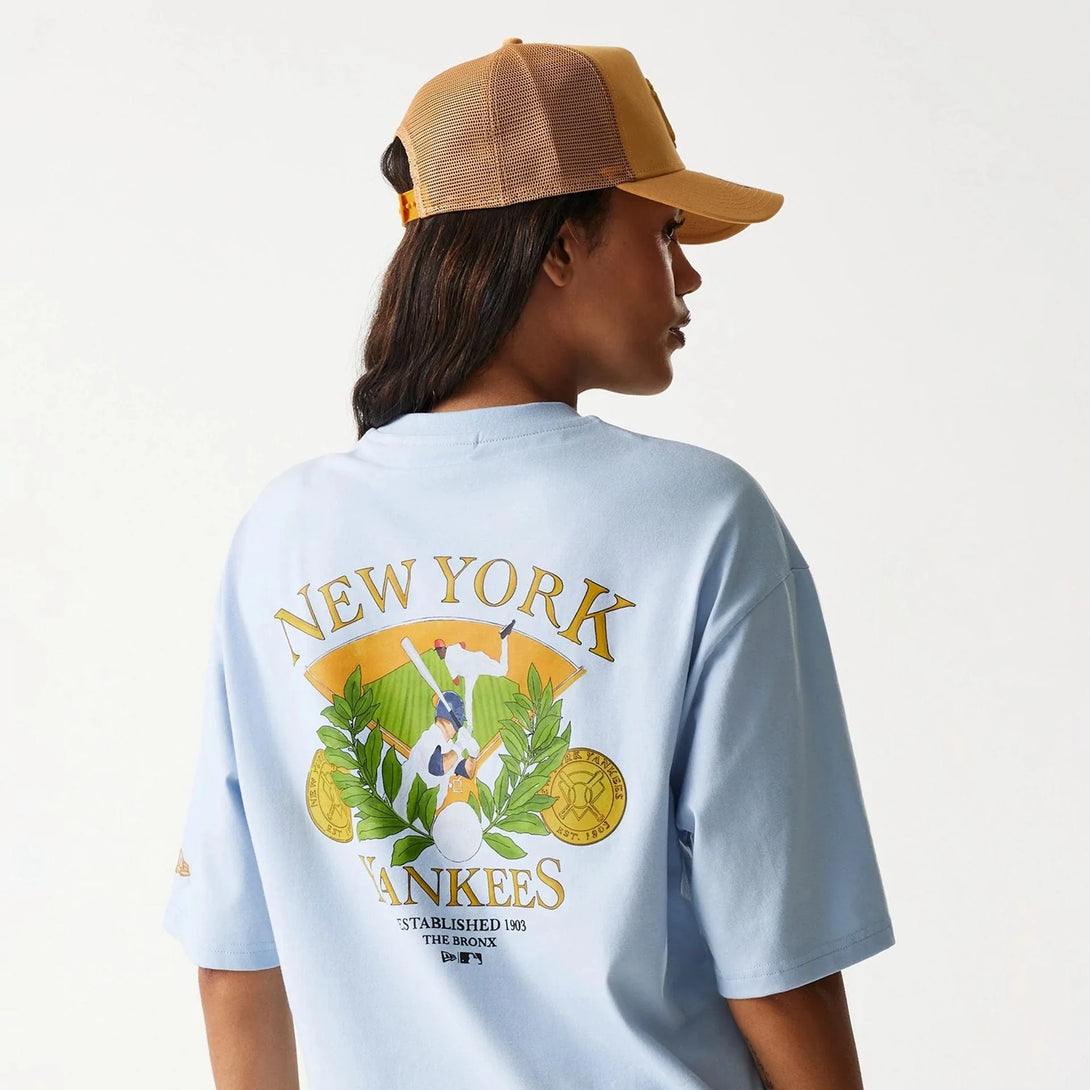 New Era New York Yankees MLB Baseball Graphic Pastel Blue Oversized póló - Sportmania.hu
