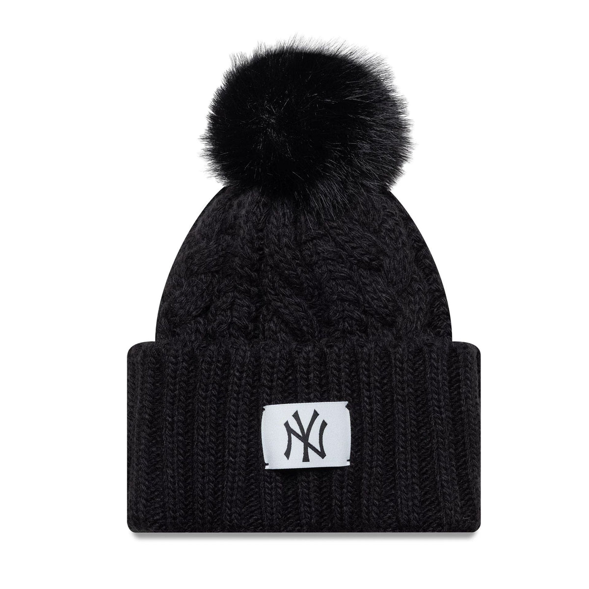 New Era New York Yankees MLB Black Cable Knit - kötött sapka