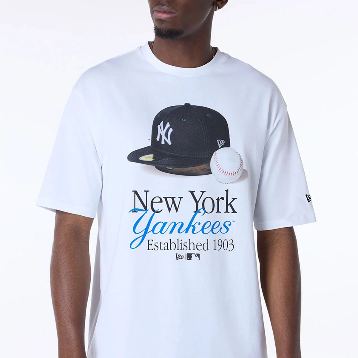 New Era New York Yankees MLB Script White Póló