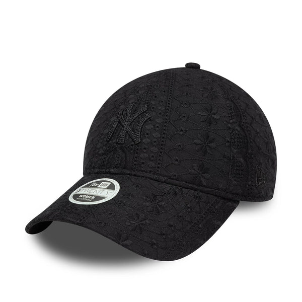 New Era New York Yankees Womens MLB Broderie Black 9TWENTY baseball sapka