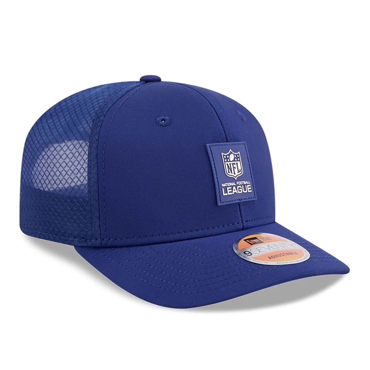 New Era NFL Official Logo NFL Sideline 2025 Blue 9SEVENTY Trucker Stretch Snap - baseball sapka