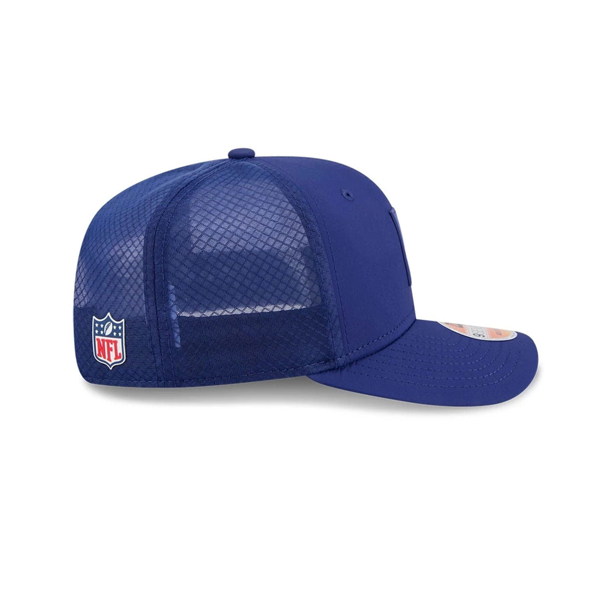 New Era NFL Official Logo NFL Sideline 2025 Blue 9SEVENTY Trucker Stretch Snap - baseball sapka