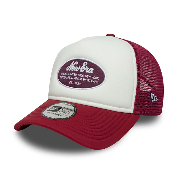 New Era Oval Foam Patch Dark Red 9FORTY A-Frame Trucker sapka
