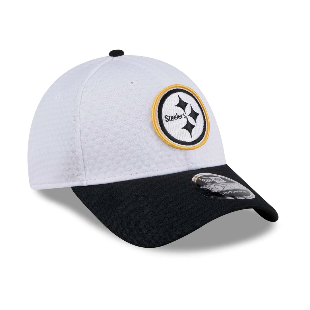 New Era Pittsburg Steelers Training 2024 White 9FORTY Stretch Snap sapka Baseball sapka - Sportmania.hu