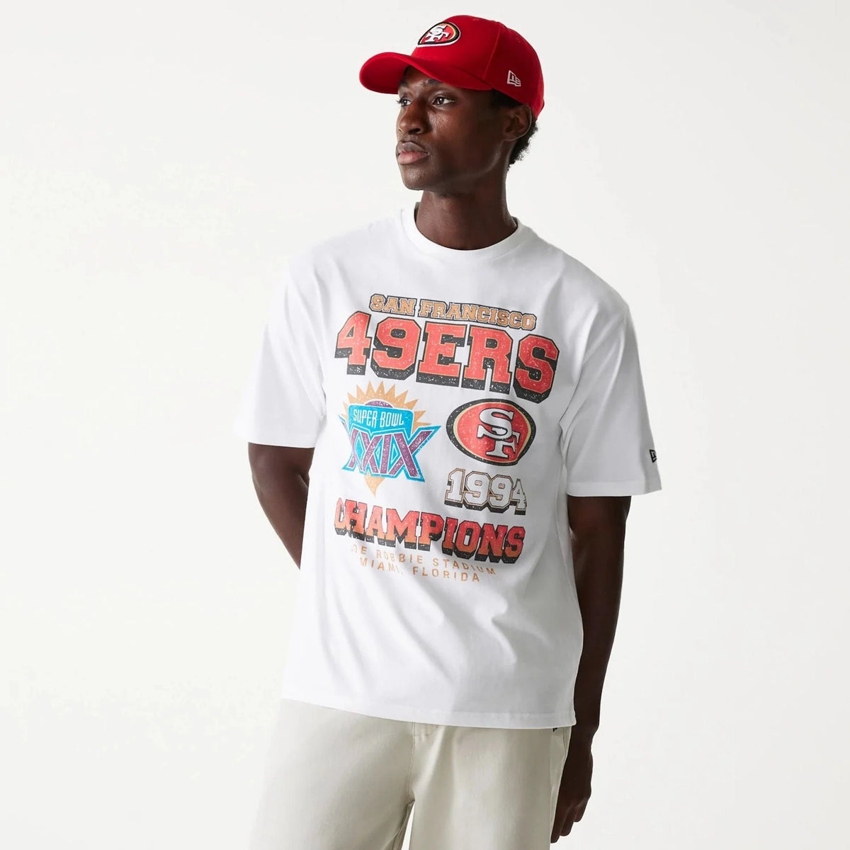 New Era San Francisco 49ers NFL Super Bowl White Oversized póló