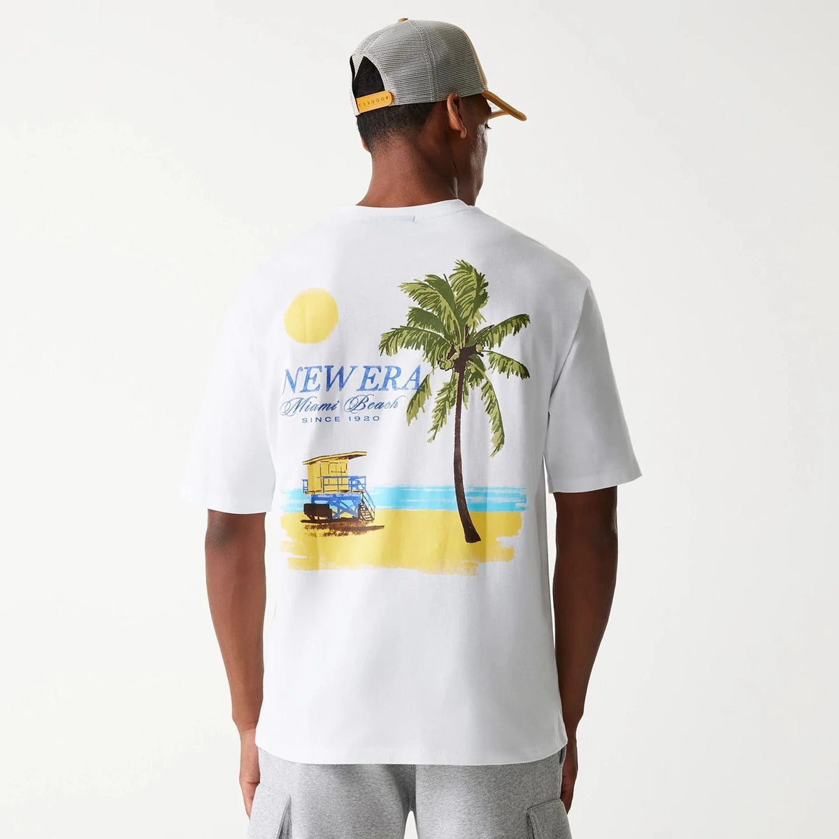 New Era Vacation Graphic White Oversized férfi póló