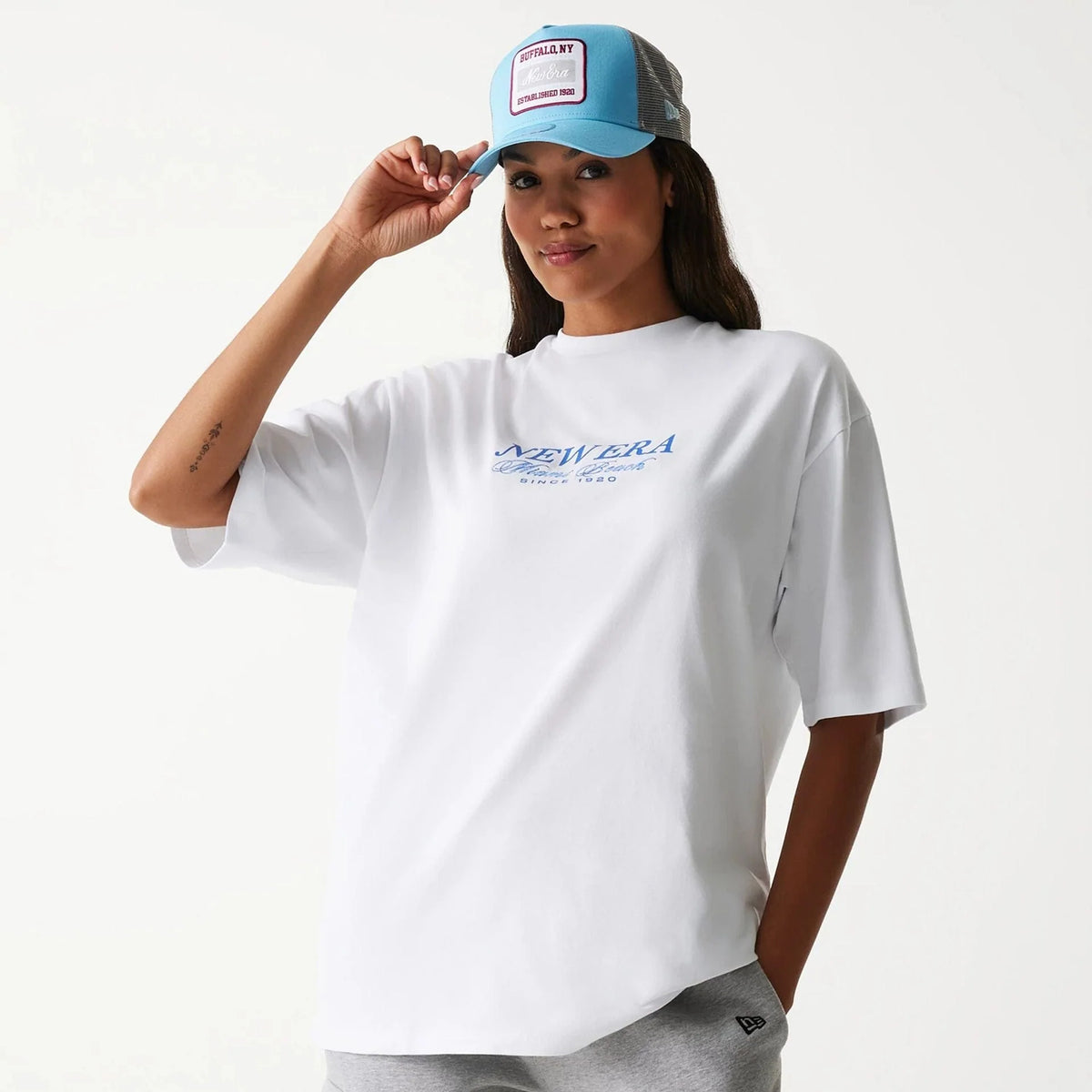 New Era Vacation Graphic White Oversized férfi póló