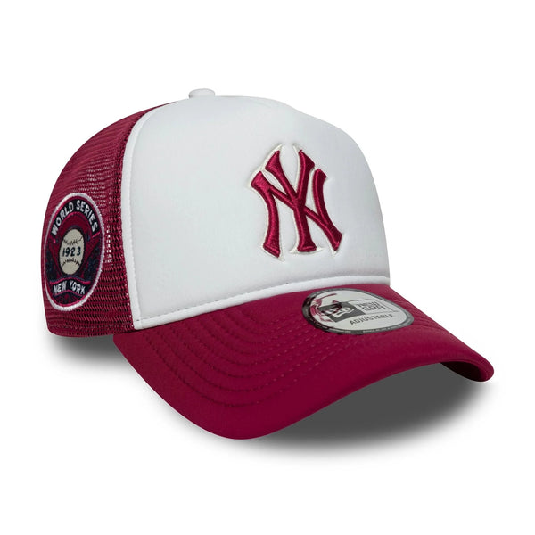 New York Yankees MLB World Series Dark Red 9FORTY E-Frame Trucker sapka