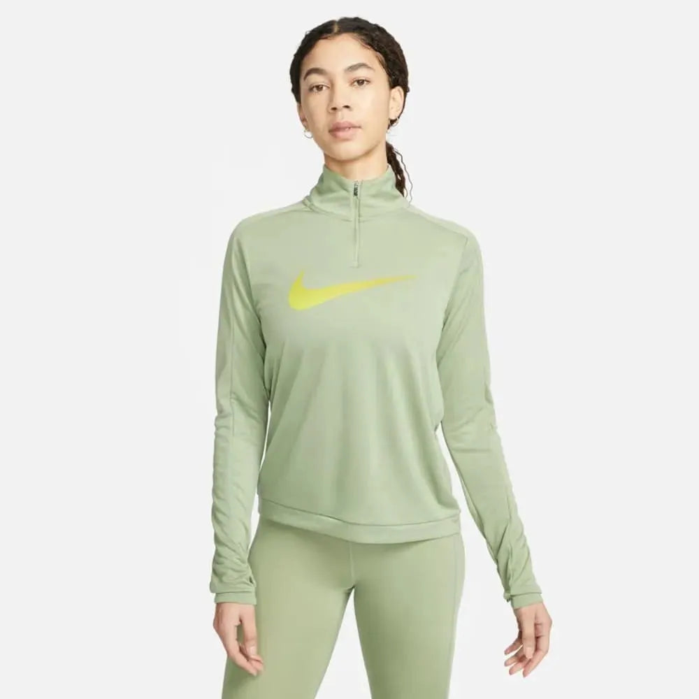 Nike_ Nike Dri-FIT Swoosh-Women\'s 1/4-Zip Long-Sleeve Running Mid Layer Pulóver