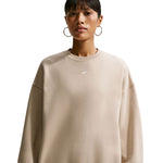 Nike Women's Studio Fleece Sweatshirt krém női pulóver