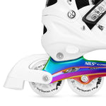 Nils Extreme 4in1 LED ROLLER SKATES WITH RAINBOW HOCKEY BLADE SIZE M (35-38) fehér görkorcsolya