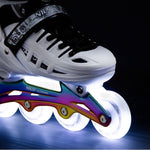 Nils Extreme 4in1 LED ROLLER SKATES WITH RAINBOW HOCKEY BLADE SIZE M (35-38) fehér görkorcsolya