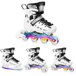 Nils Extreme 4in1 LED ROLLER SKATES WITH RAINBOW HOCKEY BLADE SIZE M (35-38) fehér görkorcsolya