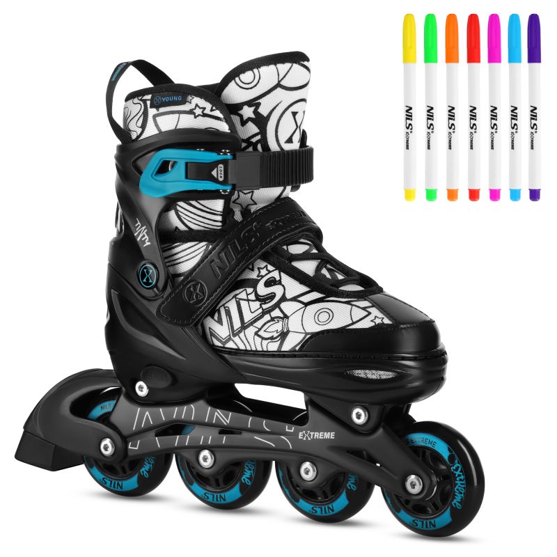 Nils Extreme 4in1 ROLLER SKATES WITH EXTENDED HOCKEY BLADES TINTY SIZE S(31-34) zöld görkorcsolya
