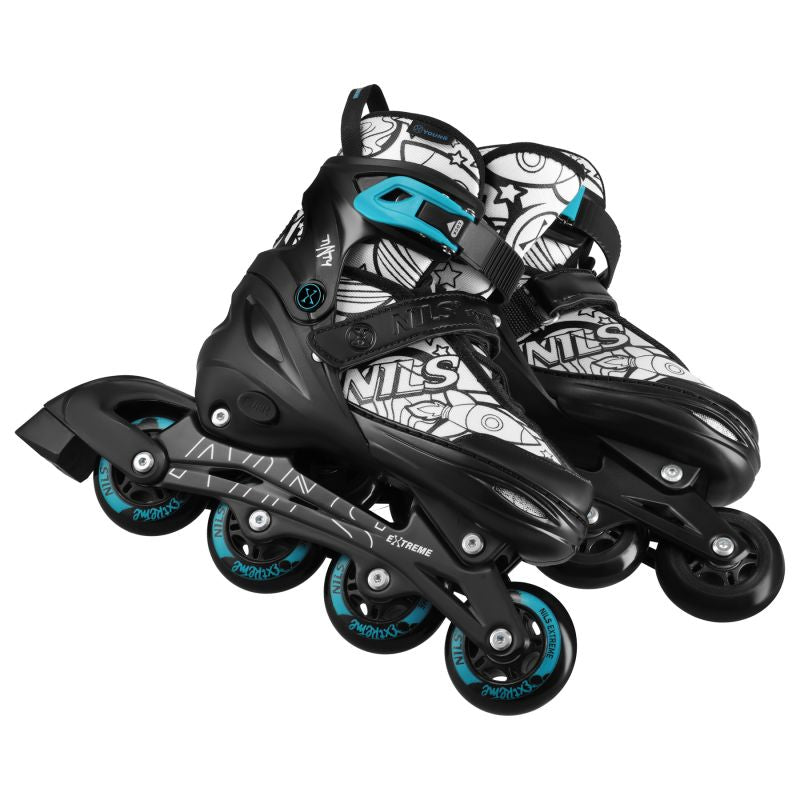 Nils Extreme 4in1 ROLLER SKATES WITH EXTENDED HOCKEY BLADES TINTY SIZE S(31-34) zöld görkorcsolya