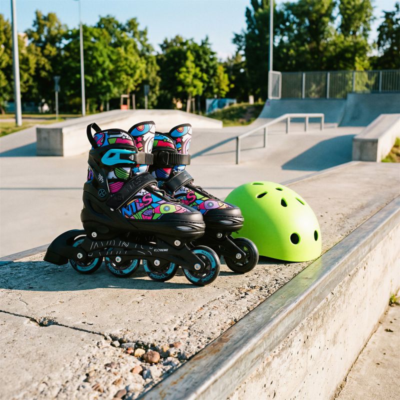 Nils Extreme 4in1 ROLLER SKATES WITH EXTENDED HOCKEY BLADES TINTY SIZE S(31-34) zöld görkorcsolya