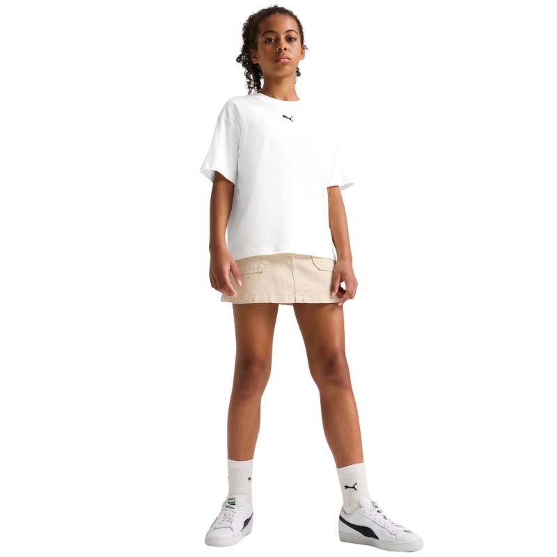 Puma Ess Centered Cat Logo Boxy Tee for Kids 685131 fehér gyerek póló 68513102