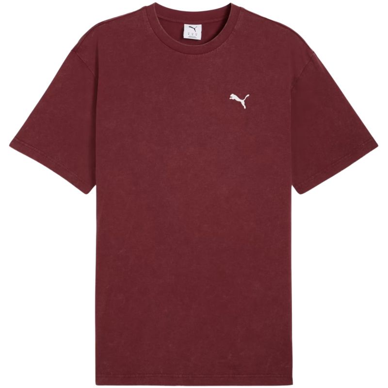 Puma Ess Elevated Relaxed Wash Tee Burgundy férfi 68804896