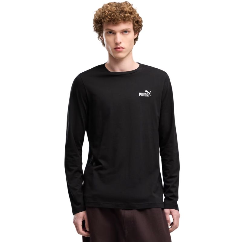 Puma ESS No. 1 Logo Longsleeve Tee Black 682546 fekete férfi hosszú ujjú póló 68254601