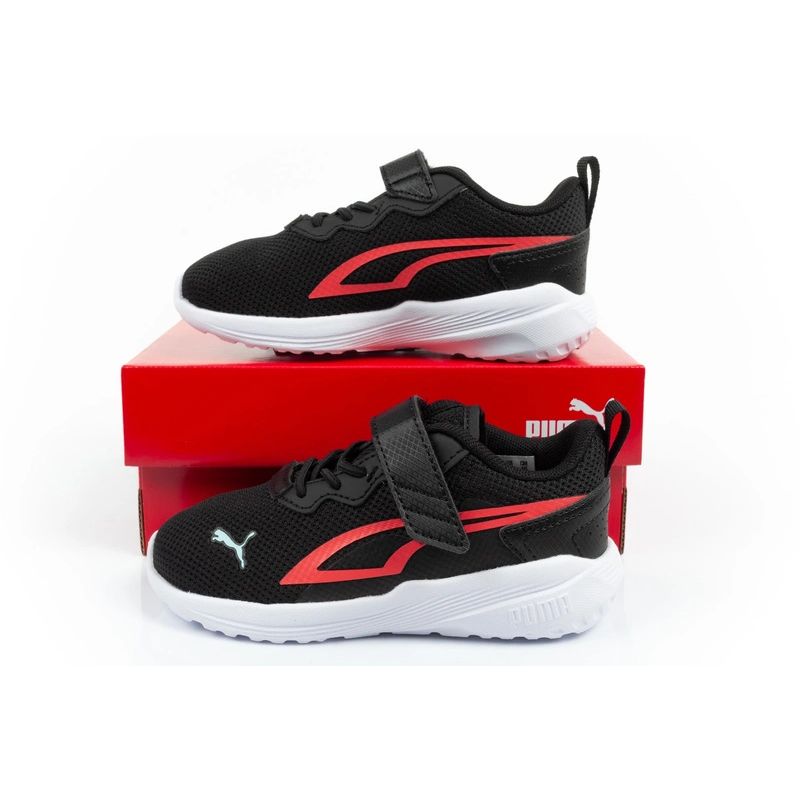 Puma Kids' All-Day Sports Sneakers with Hook-and-Loop Fastener, and Comfortable gyerek utcai cipő, fekete
