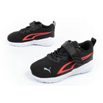Puma Kids' All-Day Sports Sneakers with Hook-and-Loop Fastener, and Comfortable gyerek utcai cipő, fekete