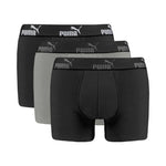 Puma men's boxer briefs 3-Pack black comfortable cotton szürke férfi alsónemű