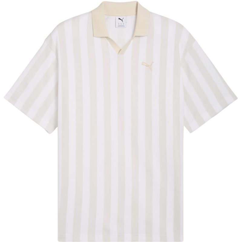 Puma Men's Class Relaxed Pinnacle póló T-shirt white and beige 692069 bézs férfi galléros póló 69206902