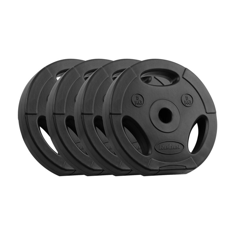 Rebel Bituminous weight set 4x5kg, 31mm hole, plate with handles, ACTIVE edzőfelszerelés RBA-2122