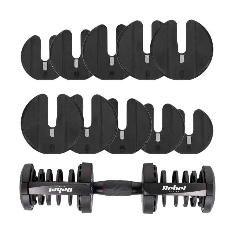 Rebel Cast iron adjustable dumbbell 24 kg ACTIVE RBA-2303