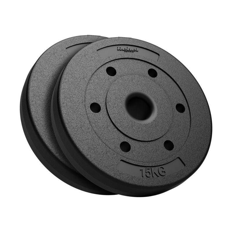 Rebel Set of 2 × 15 kg Bitumen Weight Plates, 51 mm Bore – for Olympic Barbells, ACTIVE készlet RBA-2141