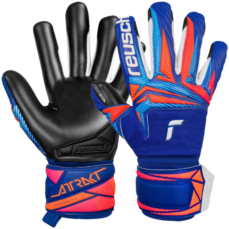 Reusch Attrakt Infinity Evolution NC Junior Goalkeeper Gloves Blue-Black fekete kapuskesztyű, gyerek 56727254127