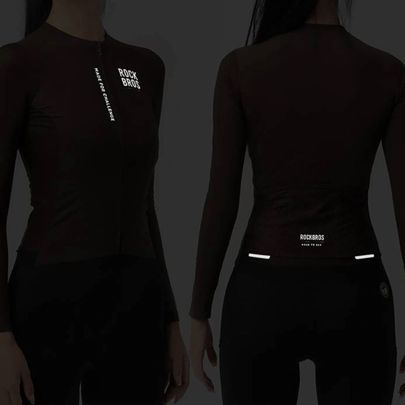 Rockbros 15110012004 ROAD TO SKY Women's Cycling Jersey, Long Sleeve, M - fehér női kerékpáros póló