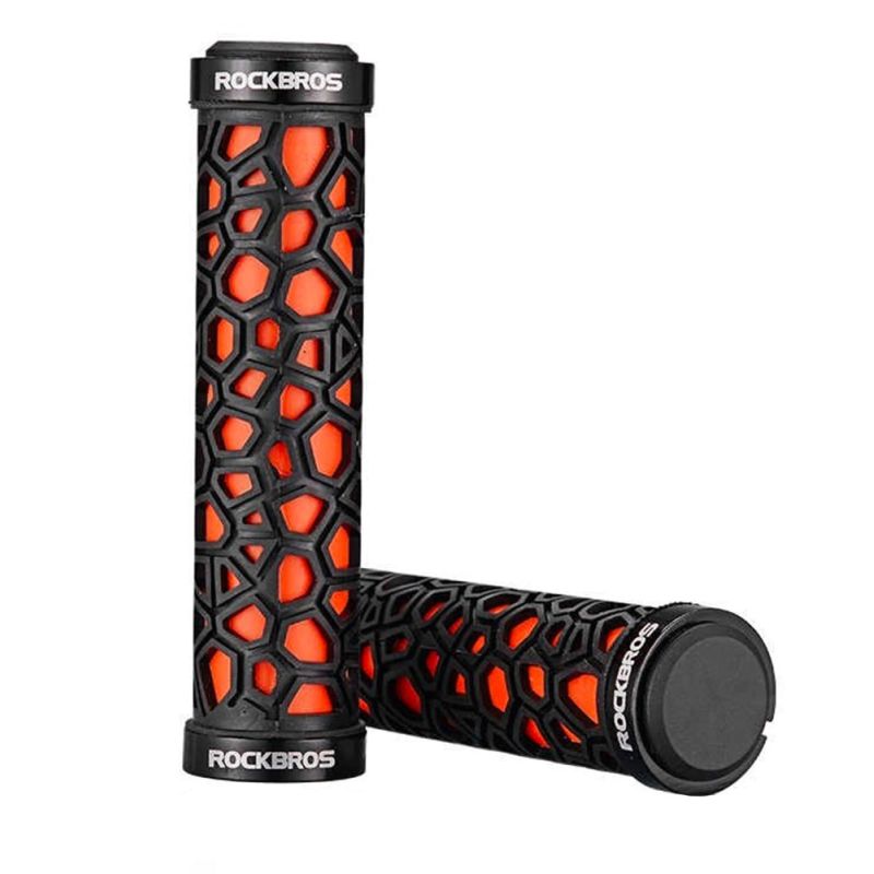 Rockbros 2017-14AOR bicycle grips - black and narancssárga