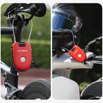 Rockbros 32420981001 bicycle lock with retractable cable - red piros 304004-163810
