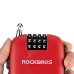 Rockbros 32420981001 bicycle lock with retractable cable - red piros 304004-163810