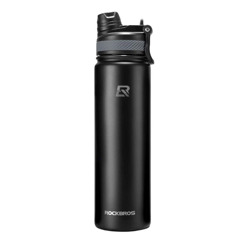 Rockbros 35210029002 thermal bicycle bottle for drinks 650 ml - black 650 ml \ czarny kulacs