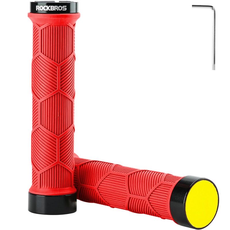 Rockbros 40720007002 bicycle grips with reflector - piros