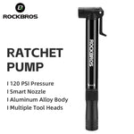 Rockbros 42320010001 Bicycle Pump Hand + Screwdriver - Black fekete pumpa