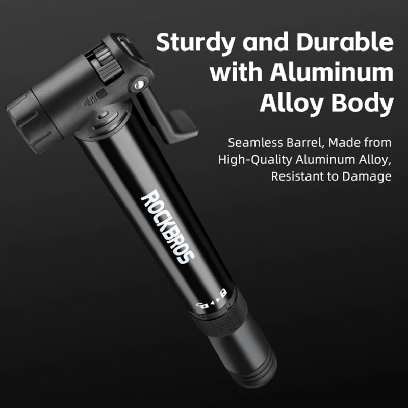 Rockbros 42320010001 Bicycle Pump Hand + Screwdriver - Black fekete pumpa