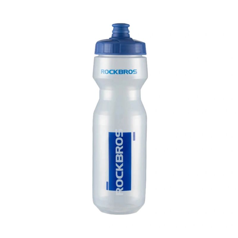 Rockbros 750 ml Bicycle Bottle - Transparent with Blue Mouthpiece niebieski || przezroczysty kulacs