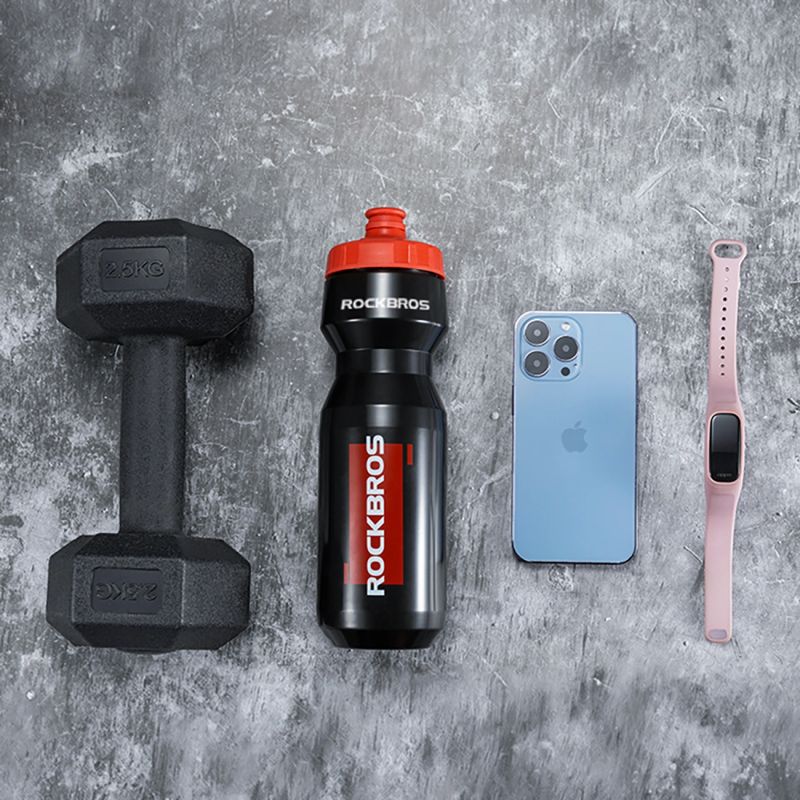 Rockbros 750 ml Bike Bottle - Transparent Black with Red Mouthpiece przezroczysty || czerwony kulacs