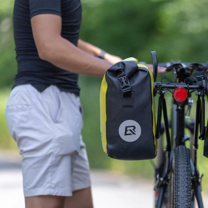Rockbros AS-003-1Y waterproof bicycle bag with shoulder strap, front/rear mounting, 10-14l - sárga
