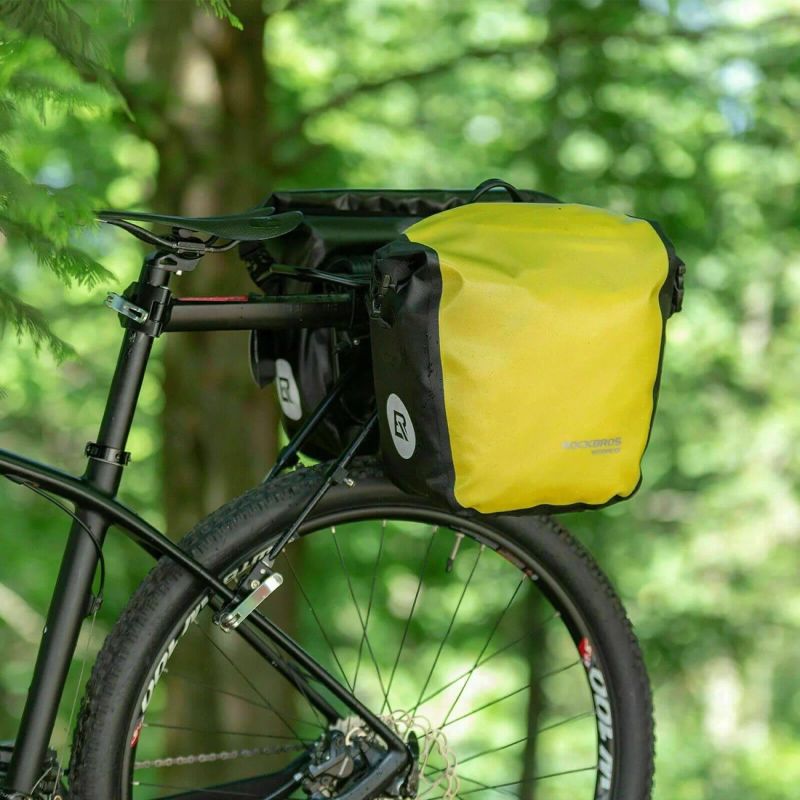 Rockbros AS-003-1Y waterproof bicycle bag with shoulder strap, front/rear mounting, 10-14l - sárga