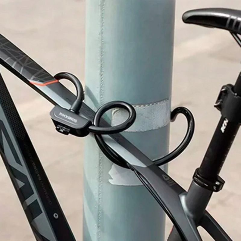 Rockbros bicycle lock with 1.1 m key - fekete