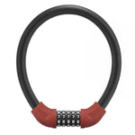 Rockbros bicycle lock with code, steel cable, 85 cm - red czerwony