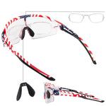 Rockbros Cycling Glasses Photochromic with UV Protection and Corrective Insert 14120008002 - USA Pattern - White multikolor napszemüveg