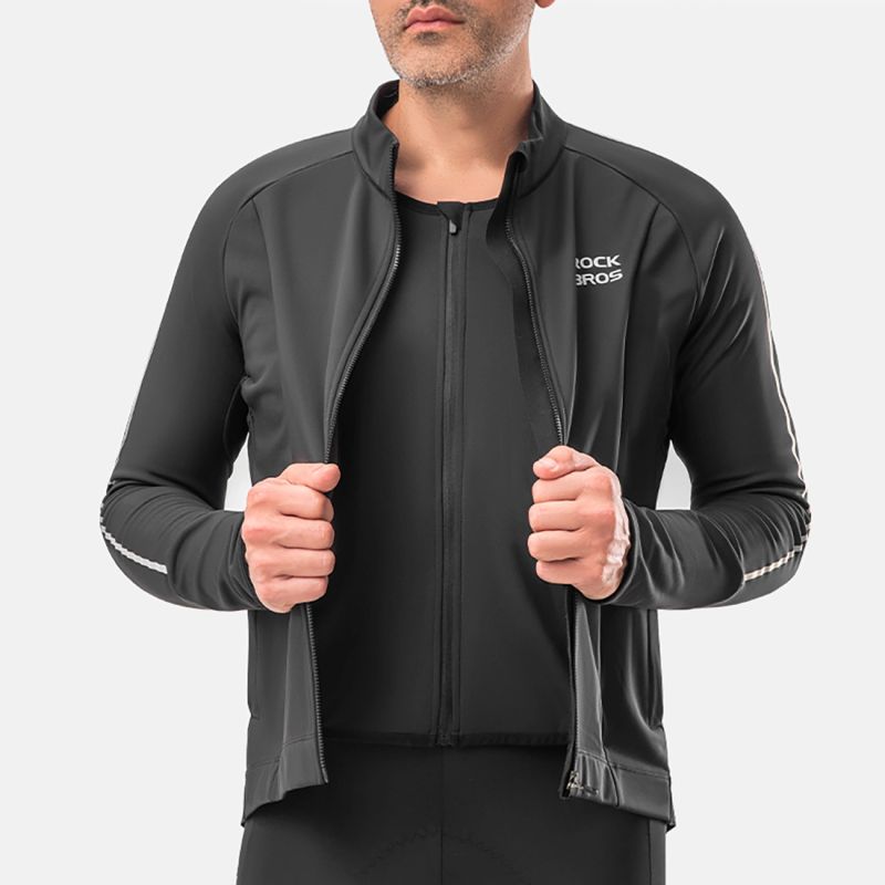 Rockbros Fall/Winter Long Sleeve Cycling Jacket L - fekete