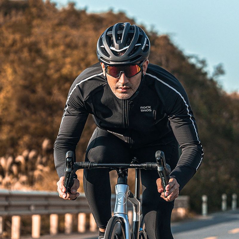 Rockbros Fall/Winter Long Sleeve Cycling Jacket L - fekete