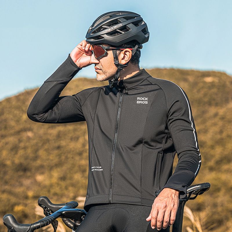 Rockbros Fall/Winter Long Sleeve Cycling Jacket L - fekete
